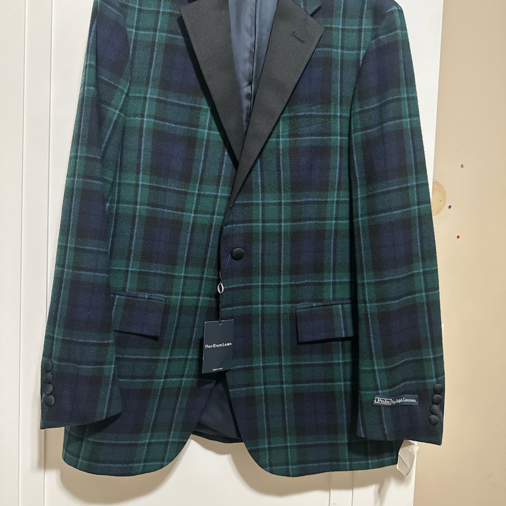 Polo Ralph Lauren Tartan Plaid Blazer in Green and Navy